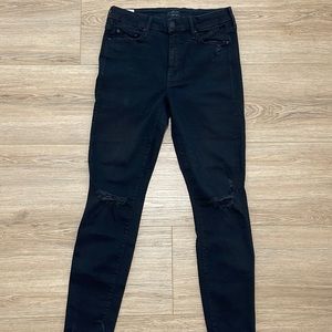 EUC Mother Jeans Sz 27 Black Looker Ankle Fray